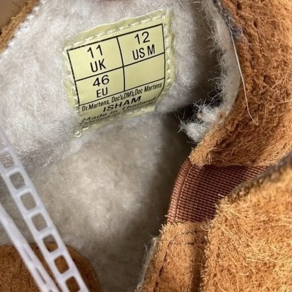 NWOB Dr. Martens Isham Brown Shearling Suede Slingback Mules Unisex Size M12/W13